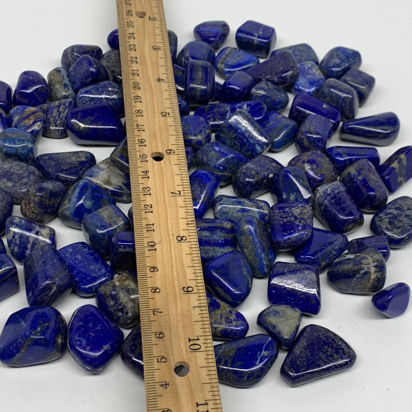 2.2 lb, 0.8"-1.4",87 pcs, Lapis Lazuli Tumbled Stone Polished, B36979