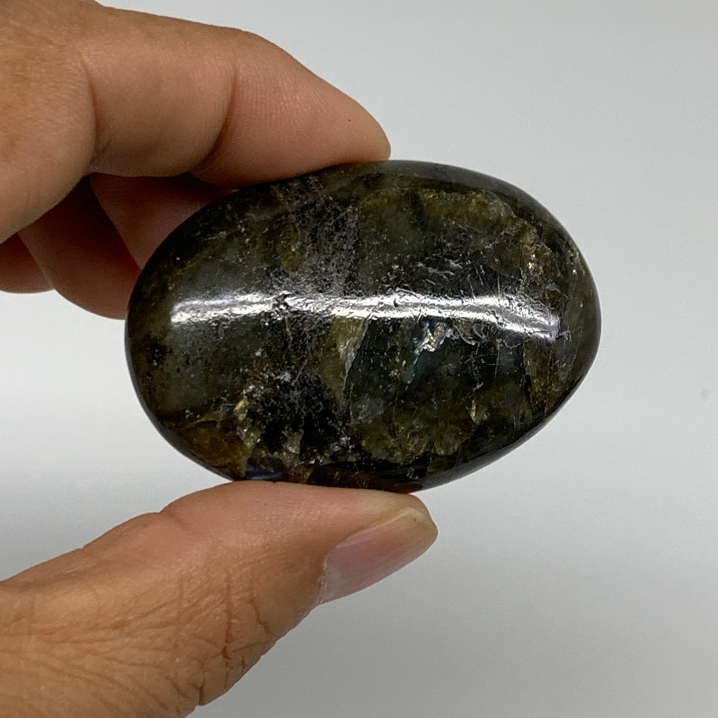 153.2g, 2"-2", 3pcs, Labradorite Palm-stone Polished Gemstone, B35542