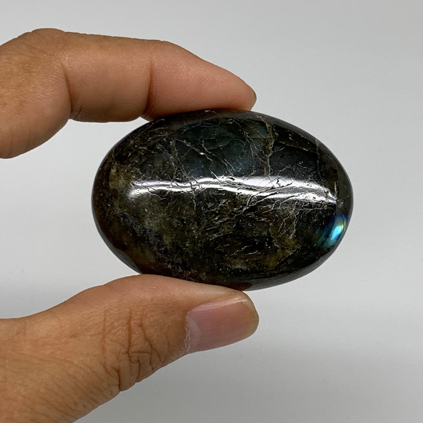 153.2g, 2"-2", 3pcs, Labradorite Palm-stone Polished Gemstone, B35542