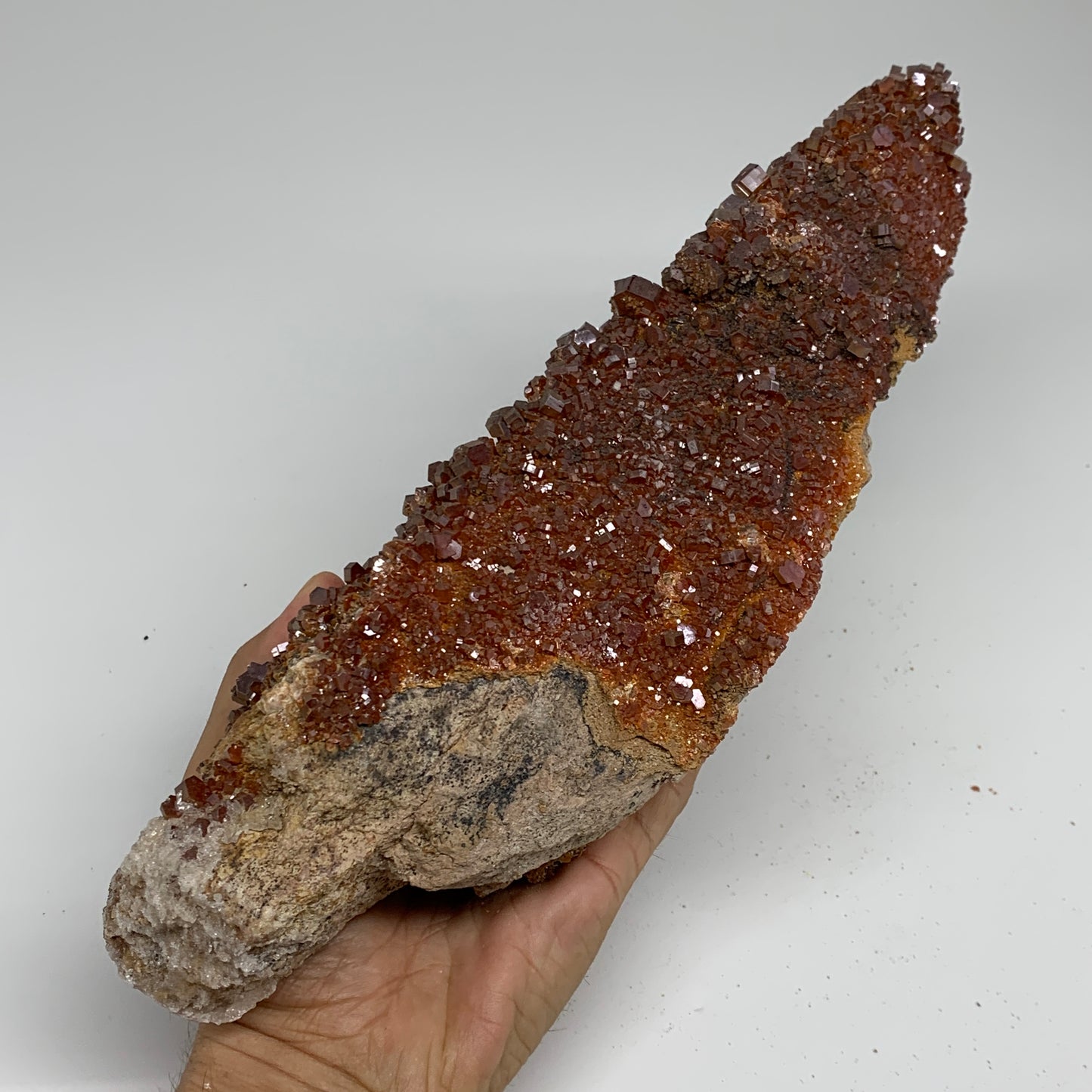 6.37 lbs, 11.9"x3.2"x3.2", Vanadinite Crystals Cluster Mineral Specimens, B33995