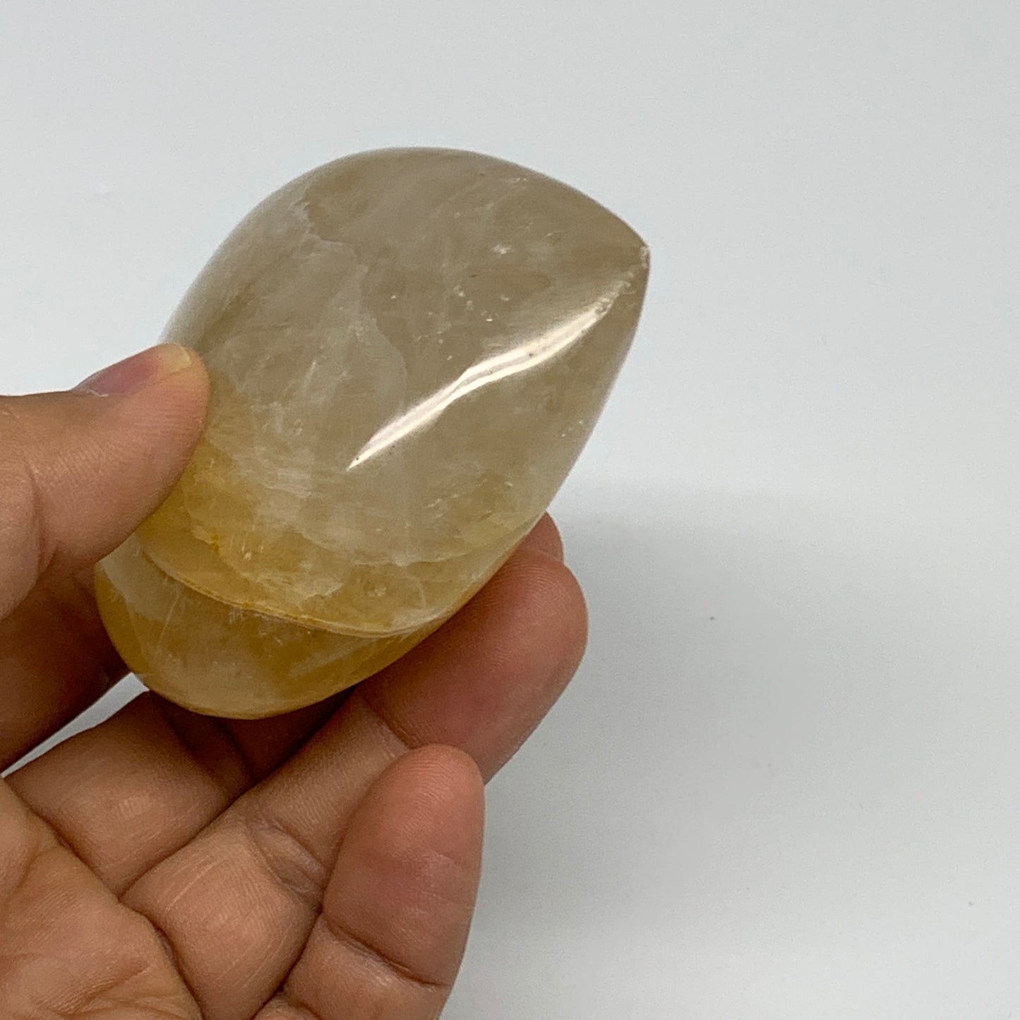 185.2g, 2.5"x2.7"x1.2" Yellow Healing Quartz Heart Crystal @Madagascar, B30557