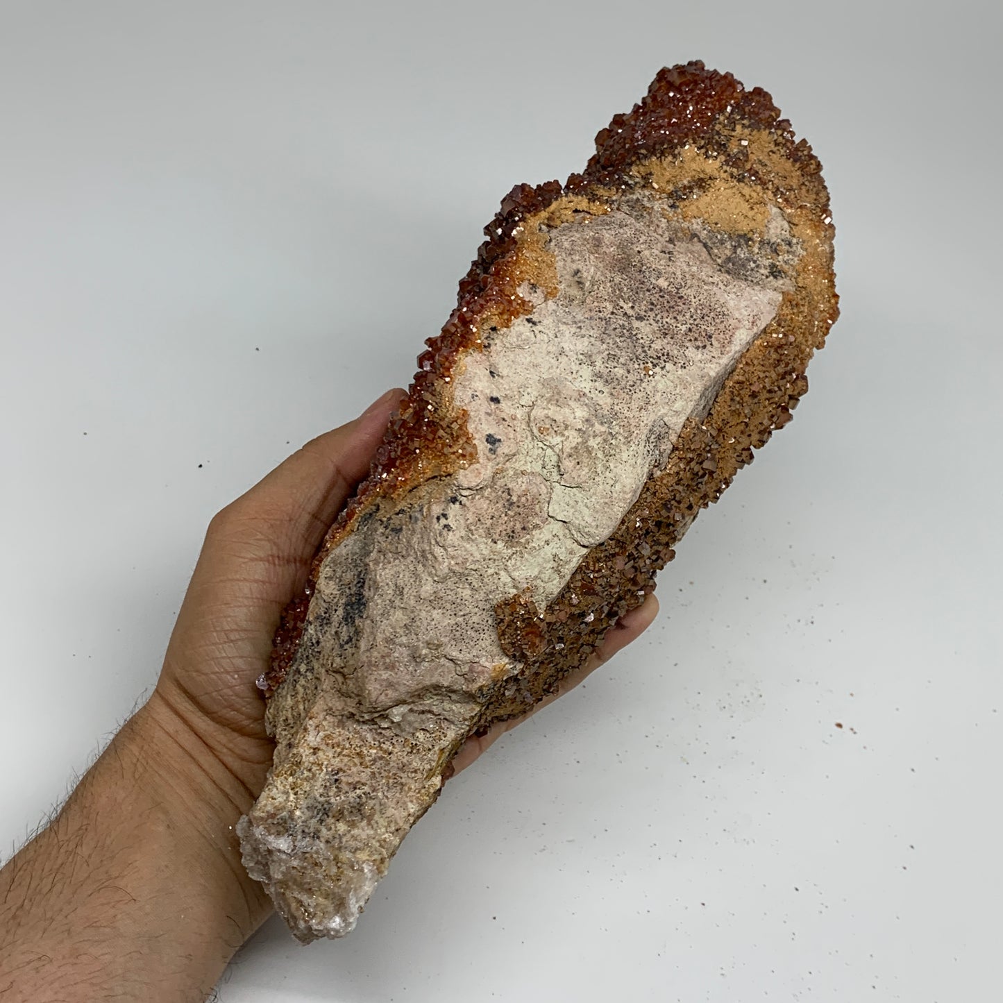 6.37 lbs, 11.9"x3.2"x3.2", Vanadinite Crystals Cluster Mineral Specimens, B33995