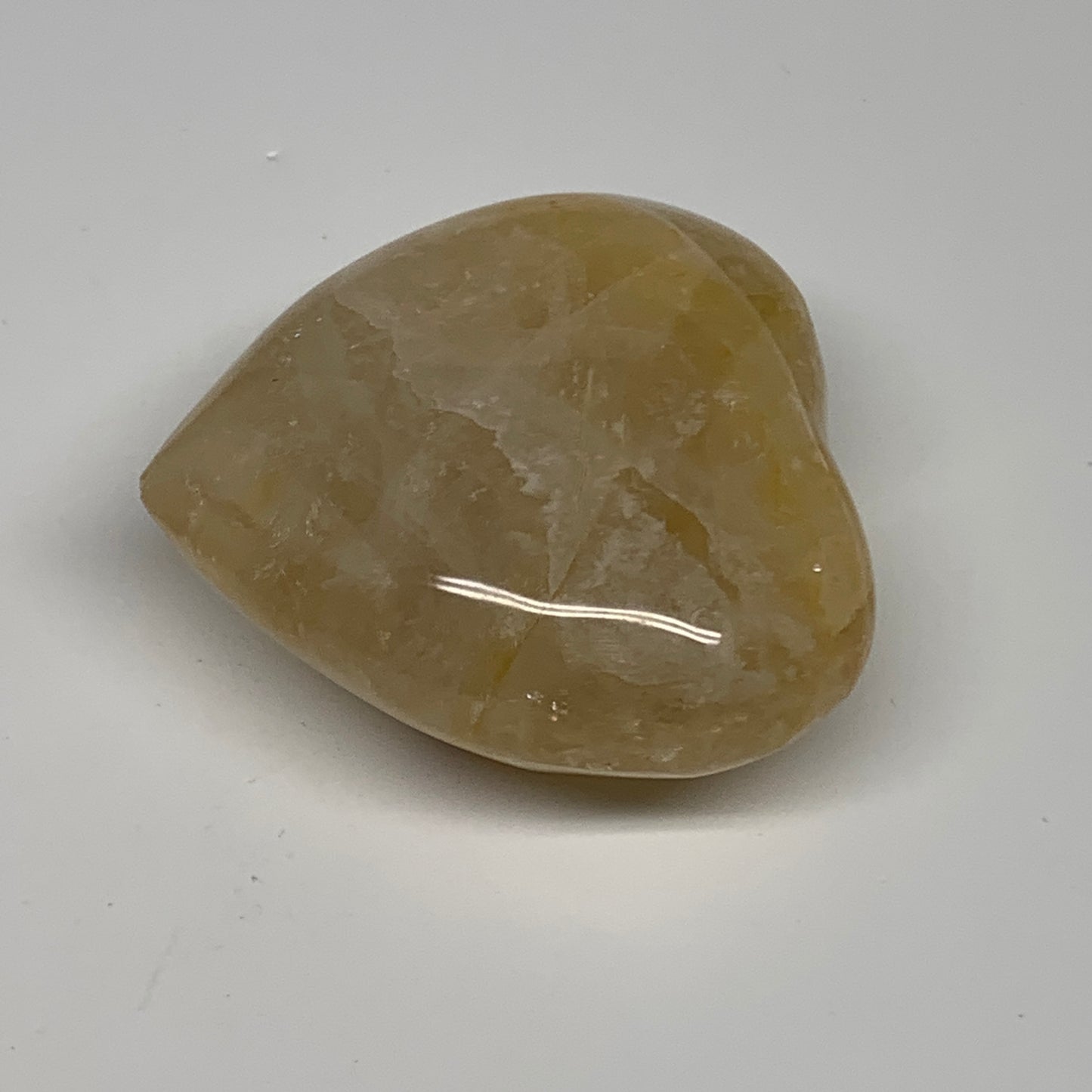 185.2g, 2.5"x2.7"x1.2" Yellow Healing Quartz Heart Crystal @Madagascar, B30557
