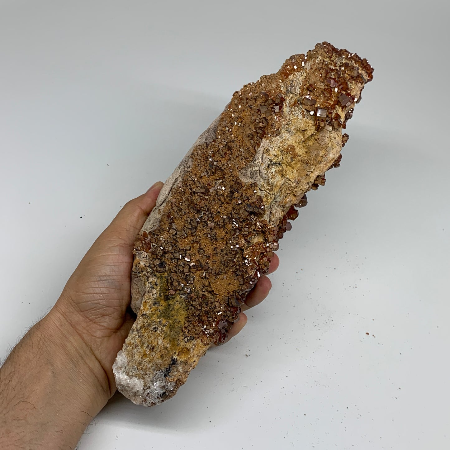 6.37 lbs, 11.9"x3.2"x3.2", Vanadinite Crystals Cluster Mineral Specimens, B33995