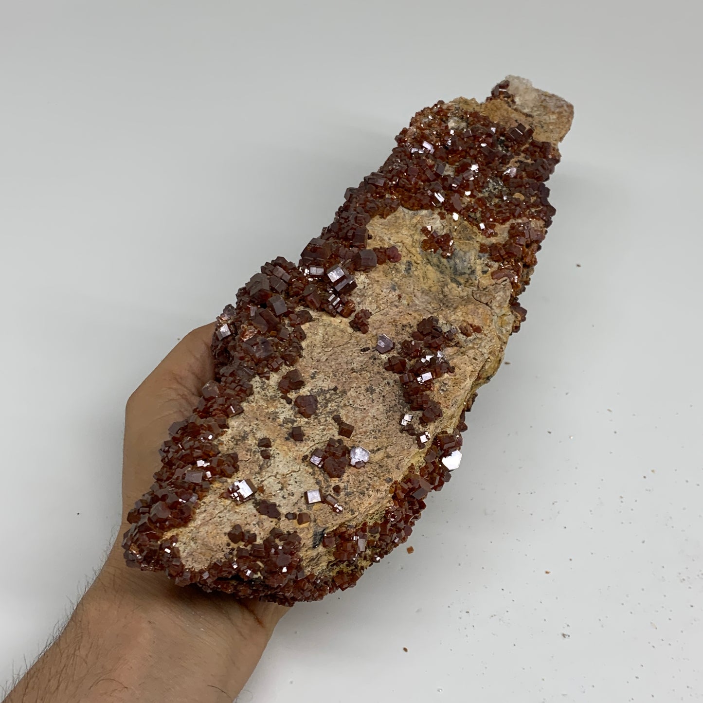 6.37 lbs, 11.9"x3.2"x3.2", Vanadinite Crystals Cluster Mineral Specimens, B33995