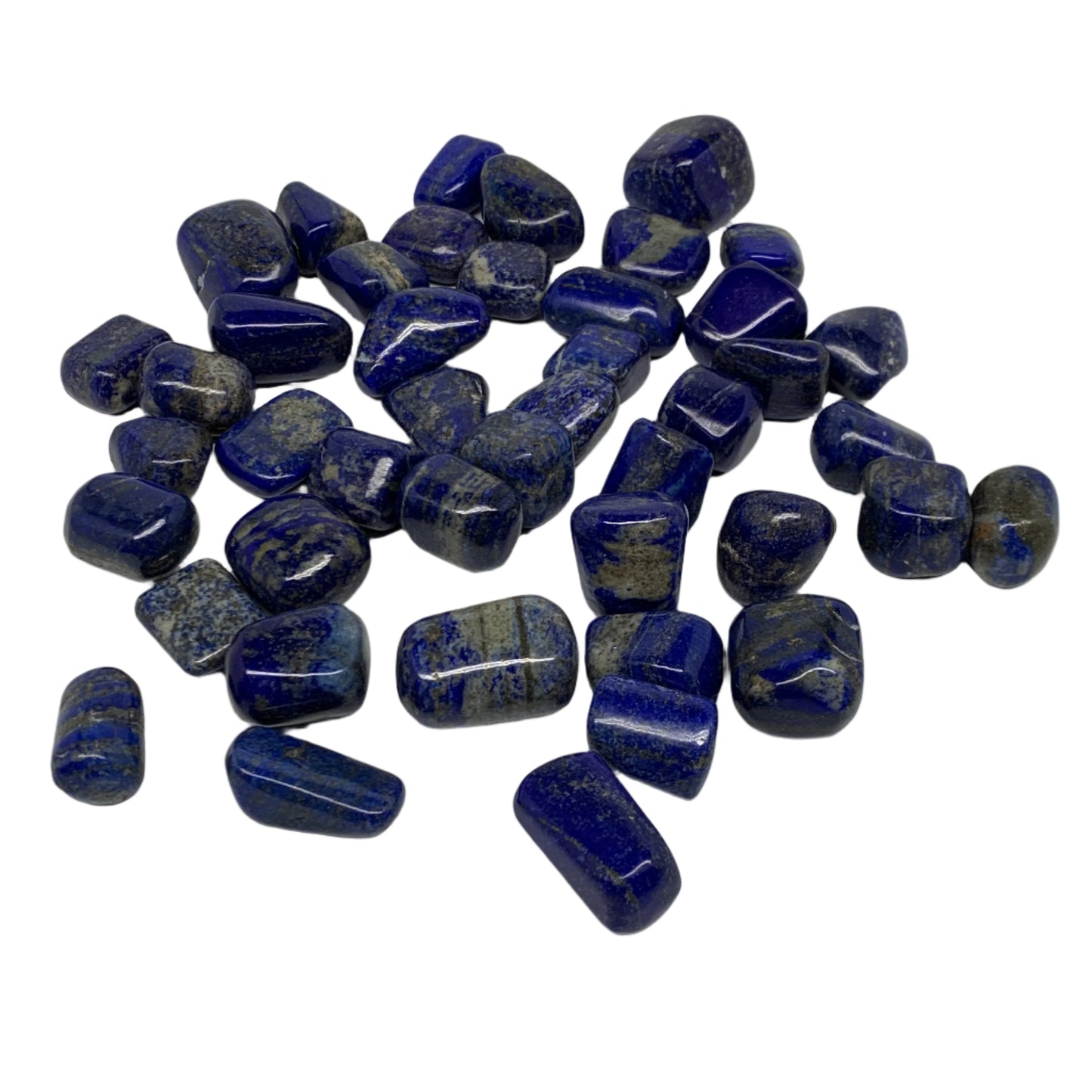 2.2 lb, 0.9"-1.6", 44 pcs, Lapis Lazuli Tumbled Stone Polished, B36980