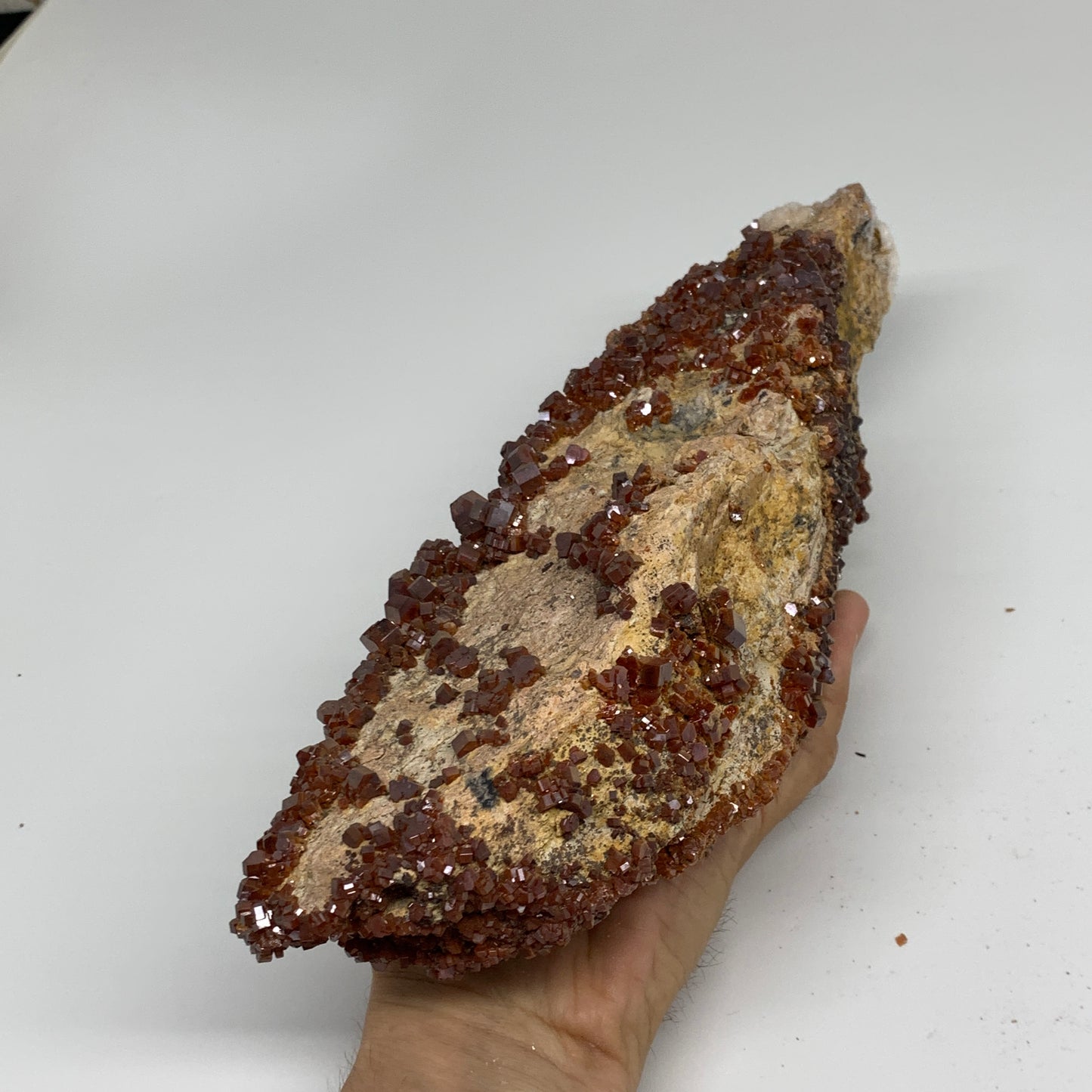 6.37 lbs, 11.9"x3.2"x3.2", Vanadinite Crystals Cluster Mineral Specimens, B33995