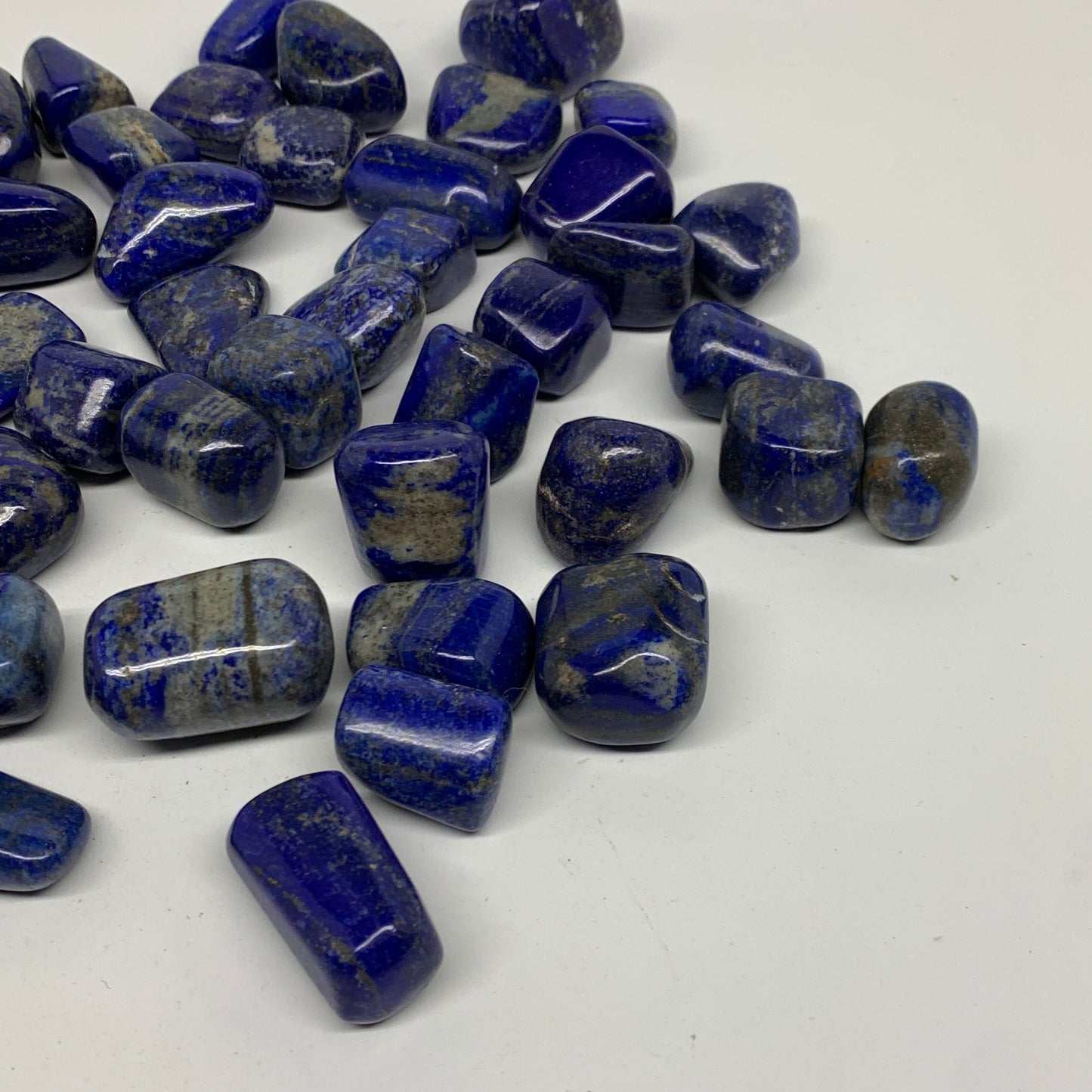 2.2 lb, 0.9"-1.6", 44 pcs, Lapis Lazuli Tumbled Stone Polished, B36980