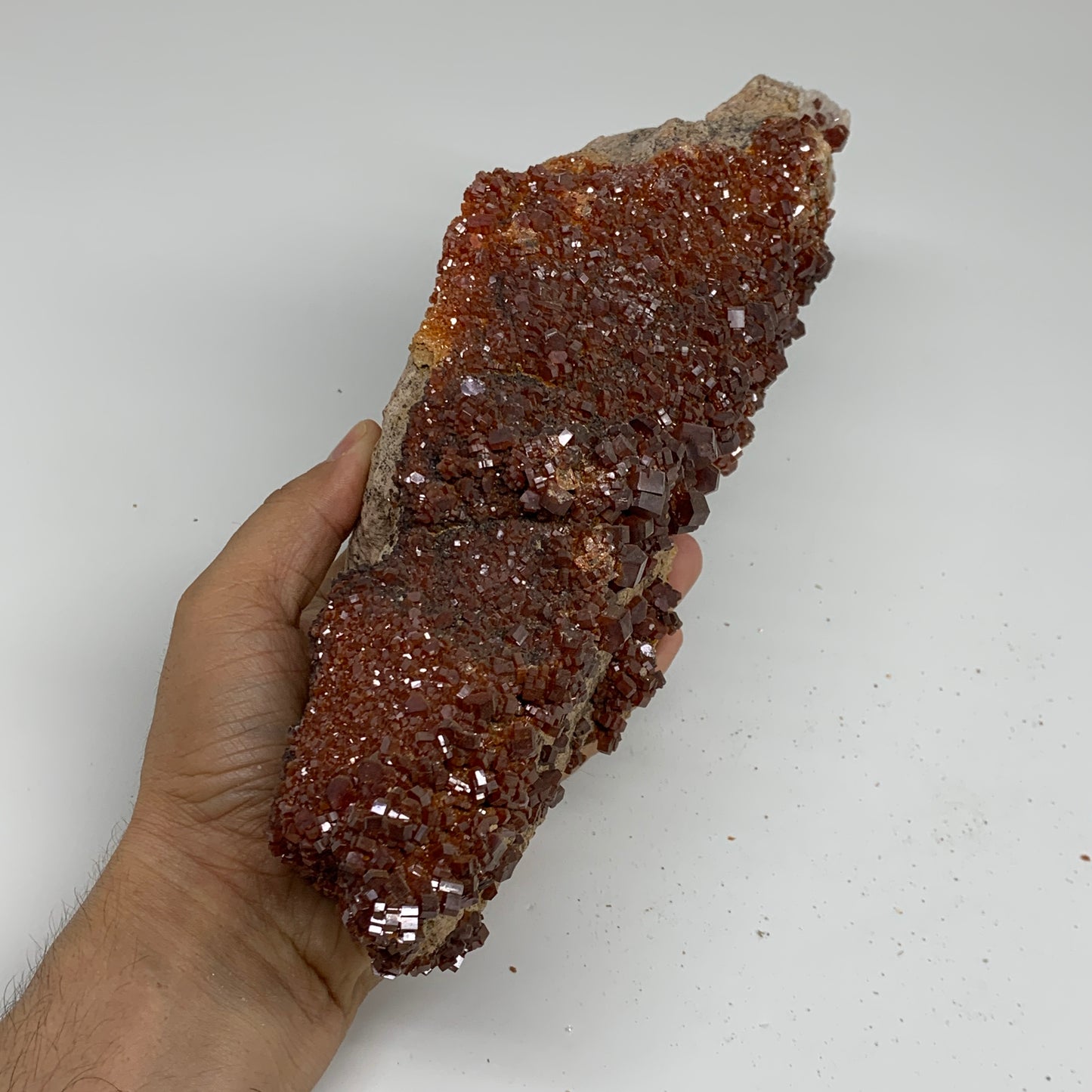 6.37 lbs, 11.9"x3.2"x3.2", Vanadinite Crystals Cluster Mineral Specimens, B33995