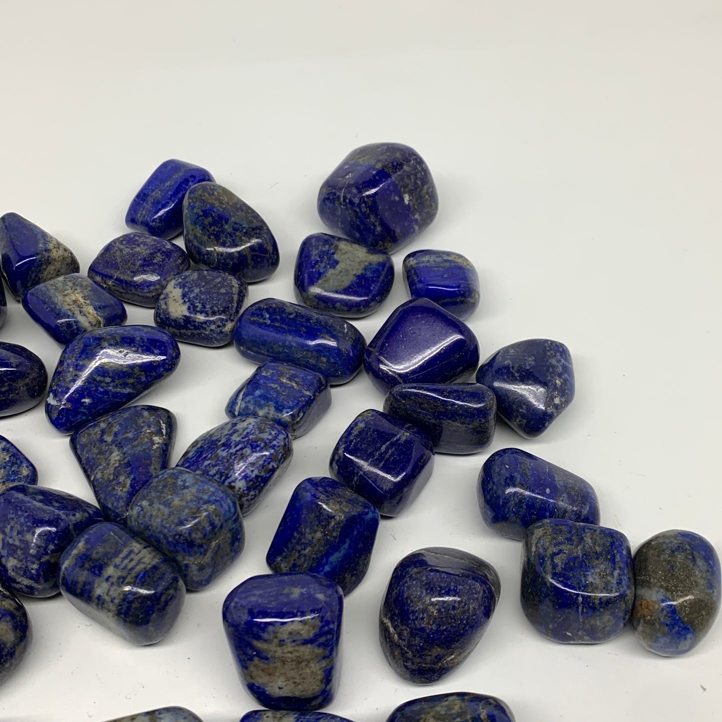 2.2 lb, 0.9"-1.6", 44 pcs, Lapis Lazuli Tumbled Stone Polished, B36980