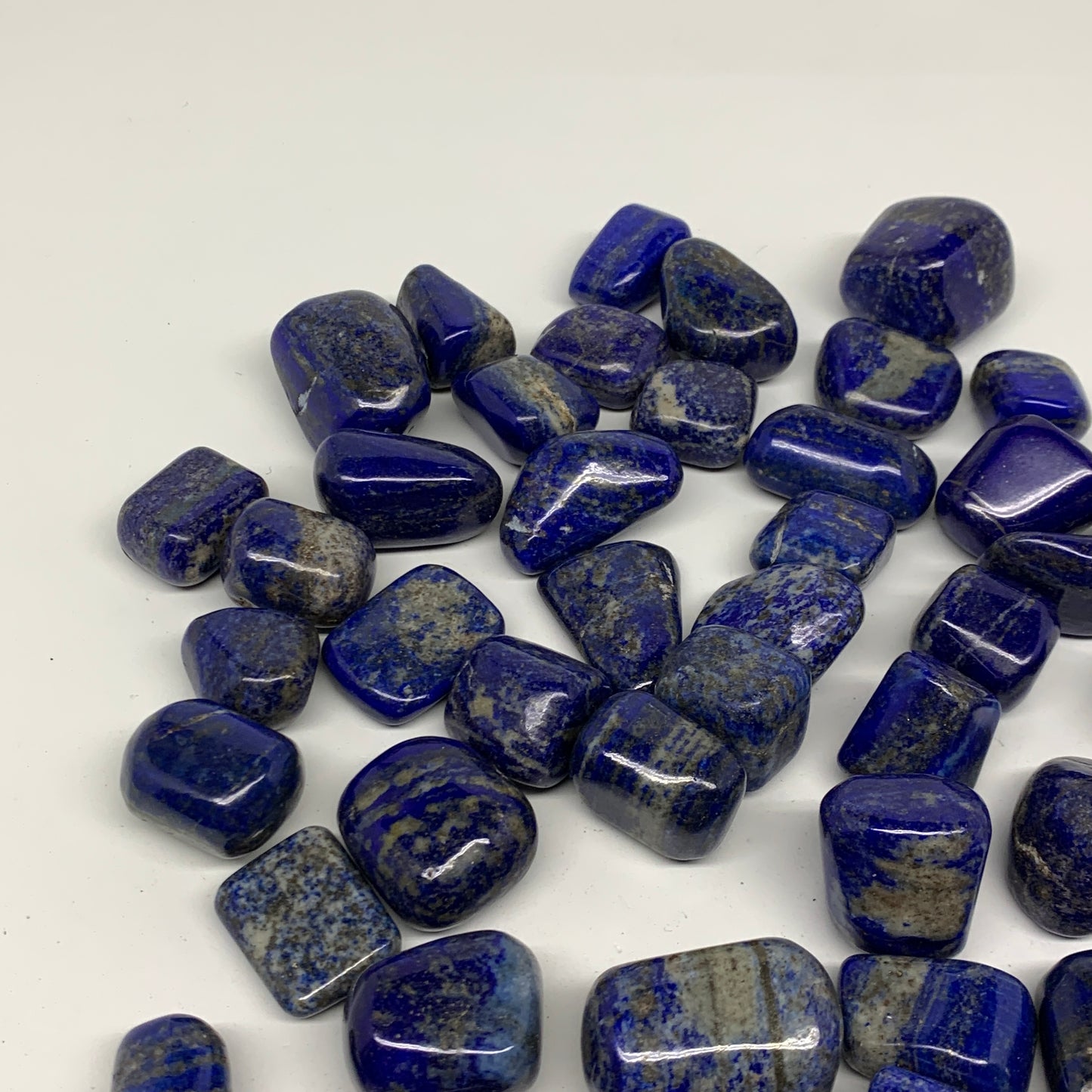 2.2 lb, 0.9"-1.6", 44 pcs, Lapis Lazuli Tumbled Stone Polished, B36980