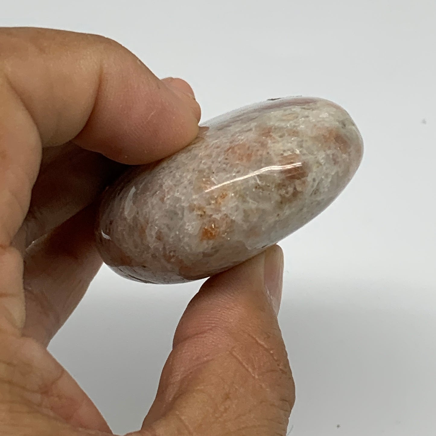 112g, 2.7"x1.8"x0.9", Natural Sunstone Palm-Stone Polished from India, B34780