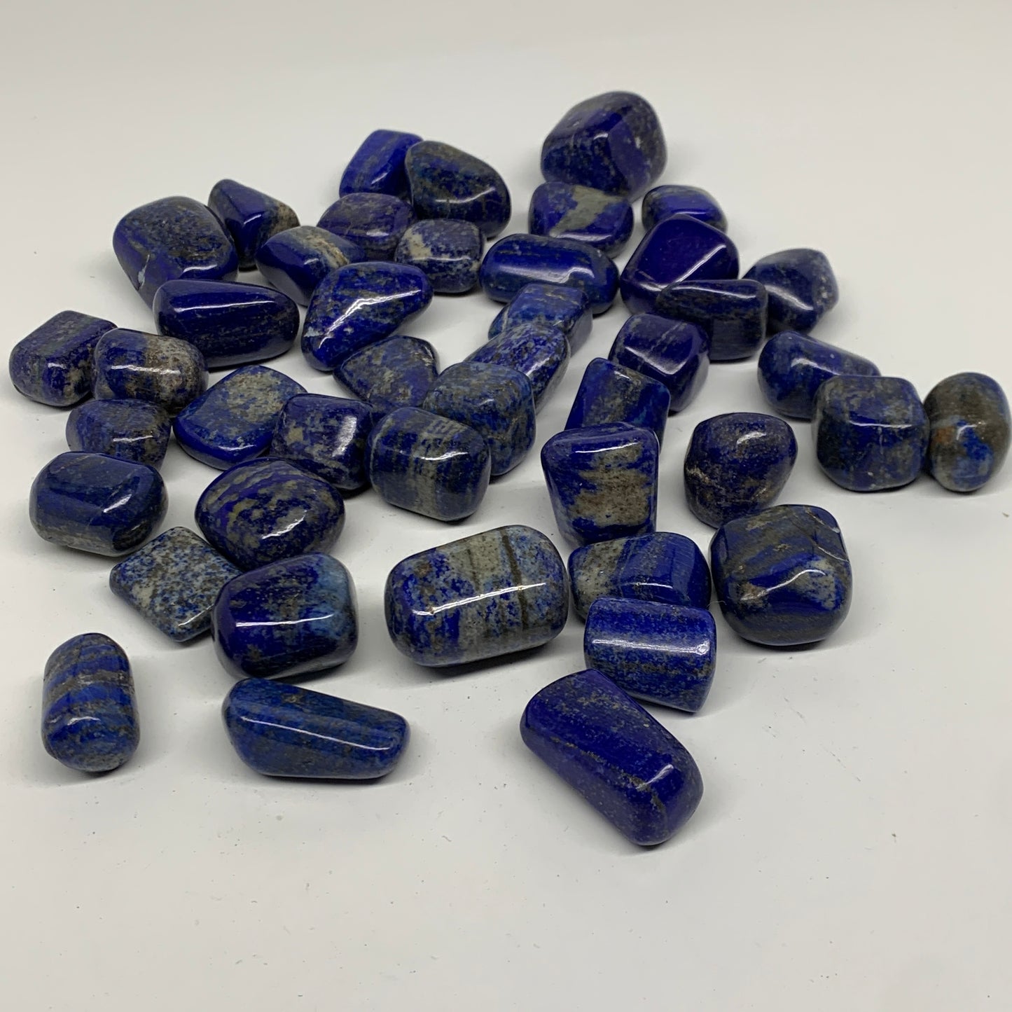 2.2 lb, 0.9"-1.6", 44 pcs, Lapis Lazuli Tumbled Stone Polished, B36980