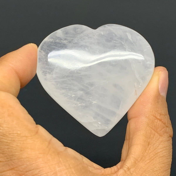 74.8g, 1.9"x2.1"x0.8", Natural Untreated Small Quartz Crystal Heart Reiki, B2831