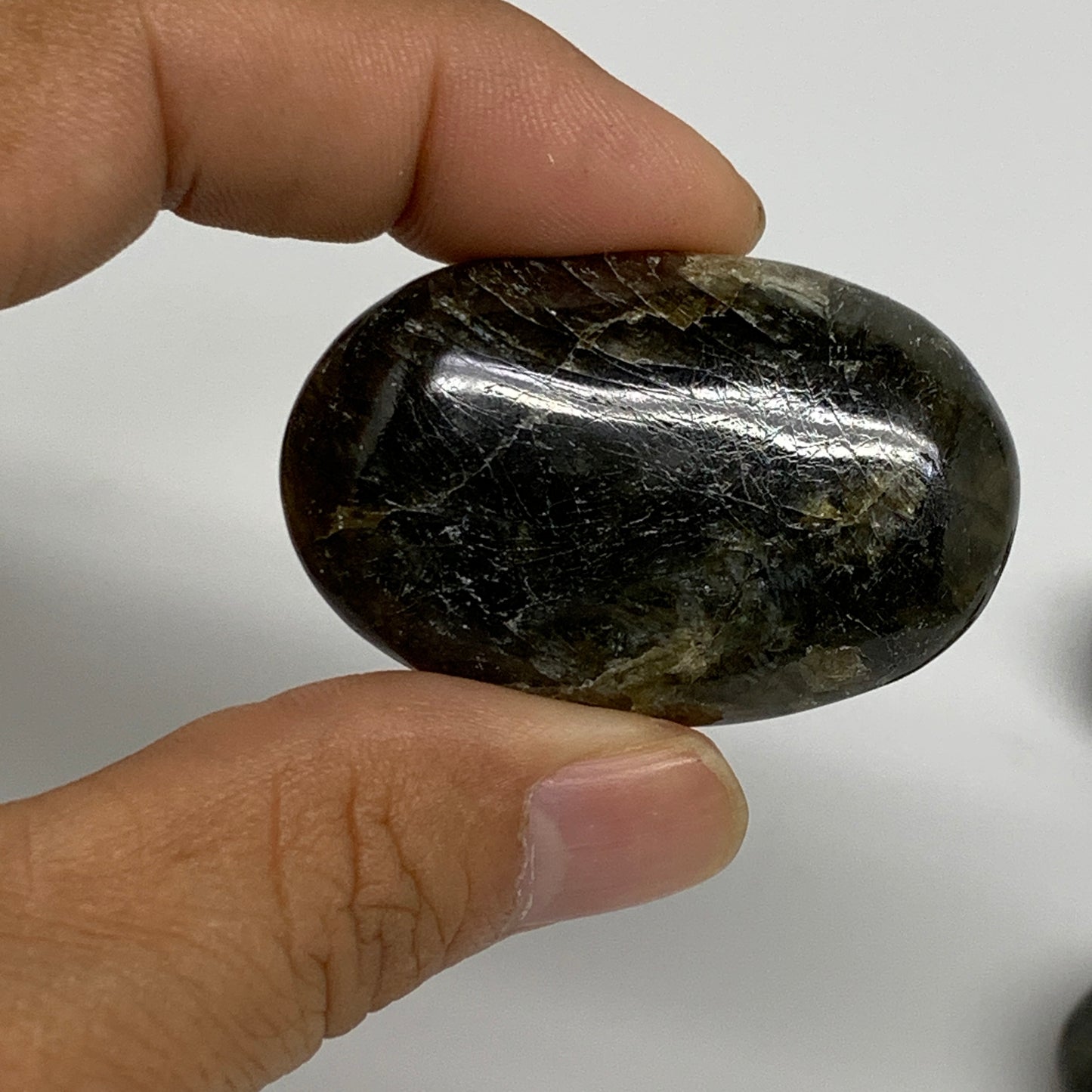 176.7g, 1.8"-1.9", 5pcs, Labradorite Palm-stone Polished Gemstone, B35543