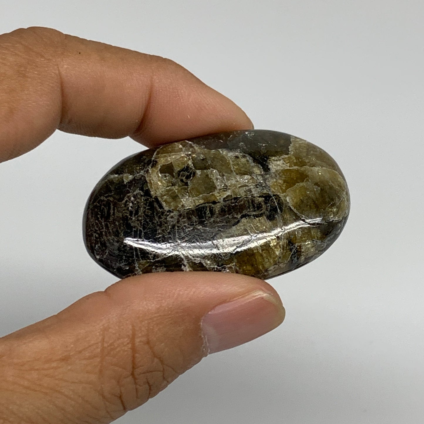 176.7g, 1.8"-1.9", 5pcs, Labradorite Palm-stone Polished Gemstone, B35543