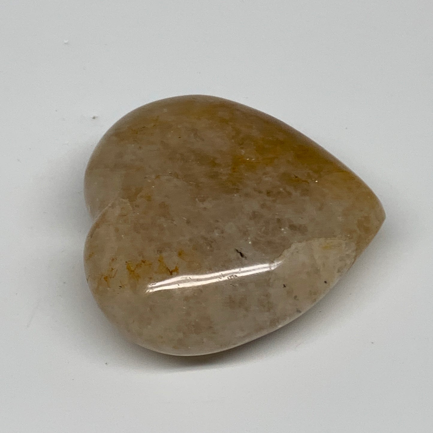 303.1g, 3.1"x3.1"x1.3" Yellow Healing Quartz Heart Crystal @Madagascar, B30558