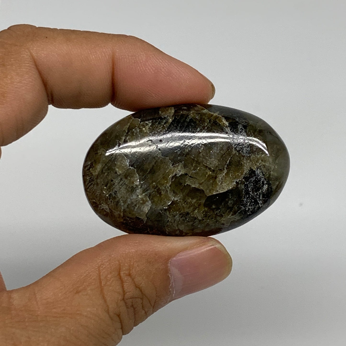 165.5g, 1.7"-1.8", 5pcs, Labradorite Palm-stone Polished Gemstone, B35544