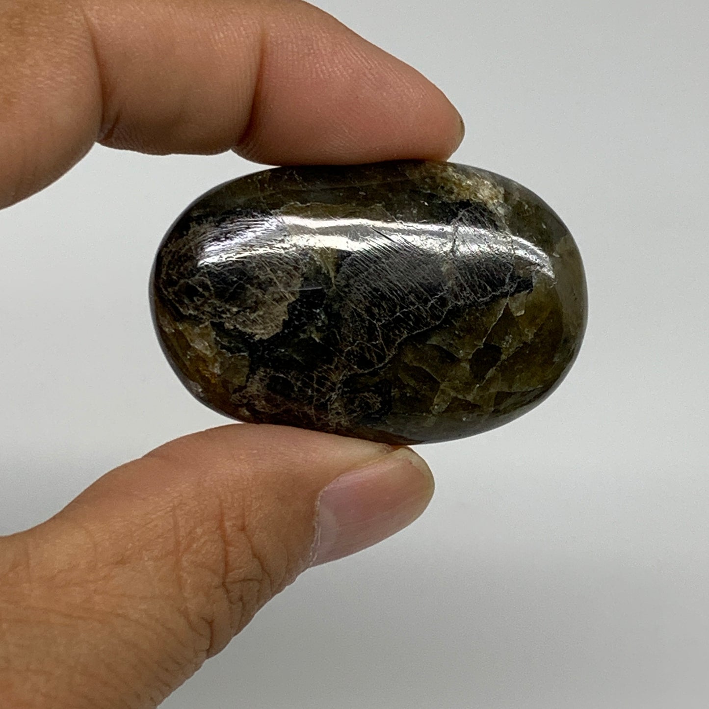 165.5g, 1.7"-1.8", 5pcs, Labradorite Palm-stone Polished Gemstone, B35544