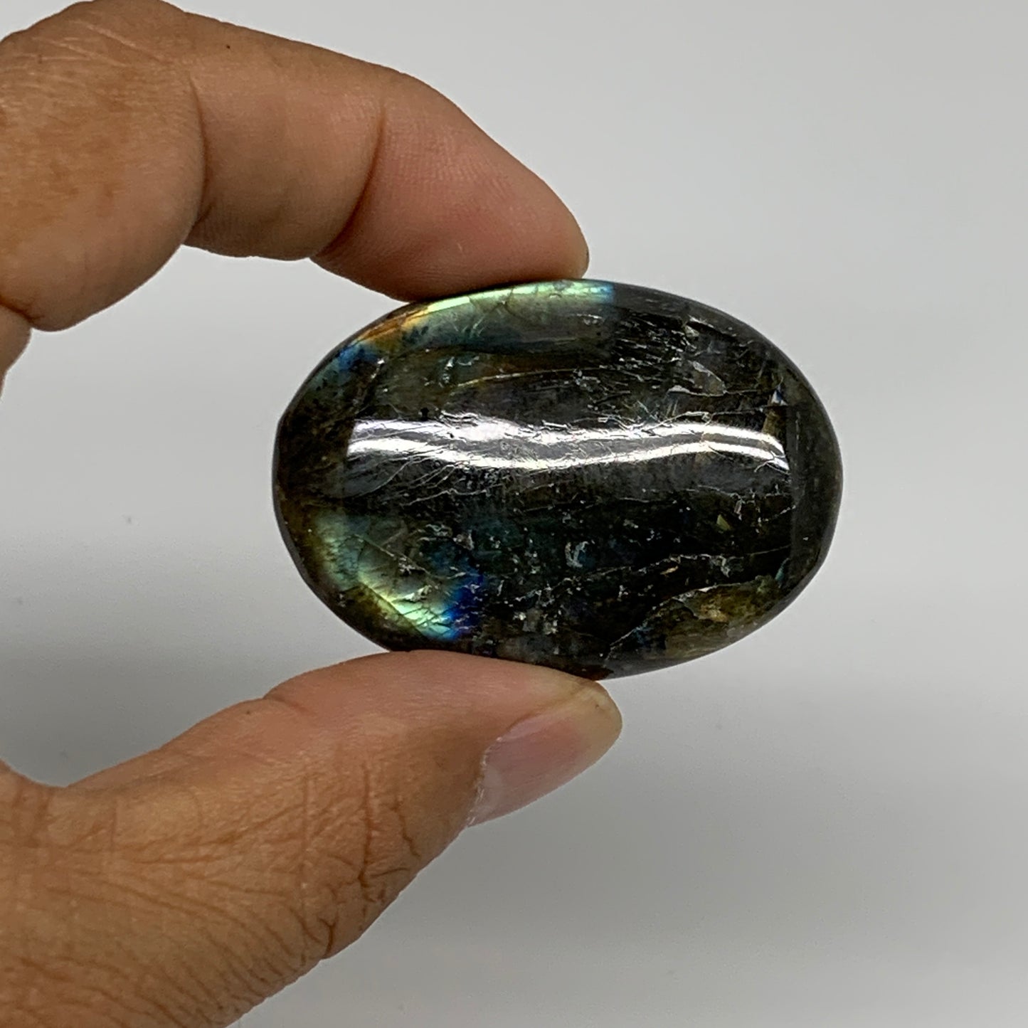 165.5g, 1.7"-1.8", 5pcs, Labradorite Palm-stone Polished Gemstone, B35544
