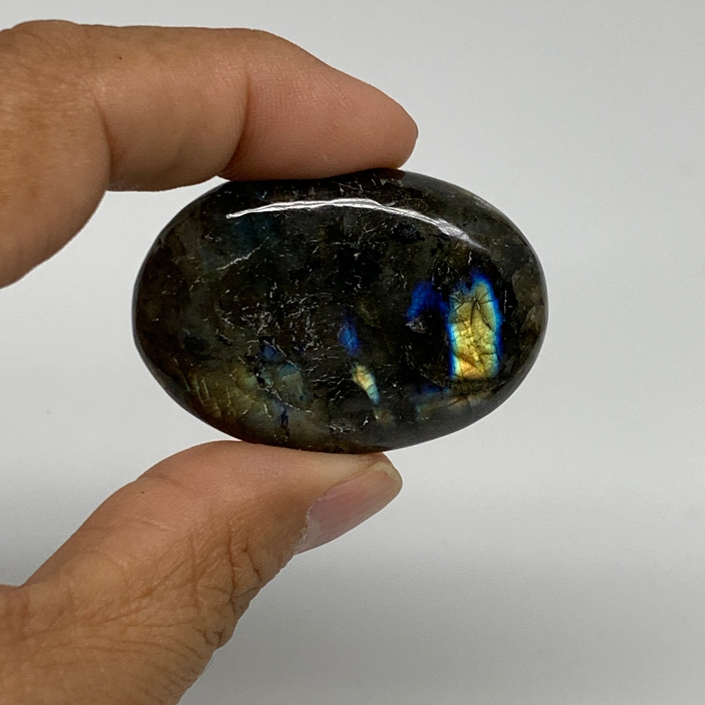 165.5g, 1.7"-1.8", 5pcs, Labradorite Palm-stone Polished Gemstone, B35544