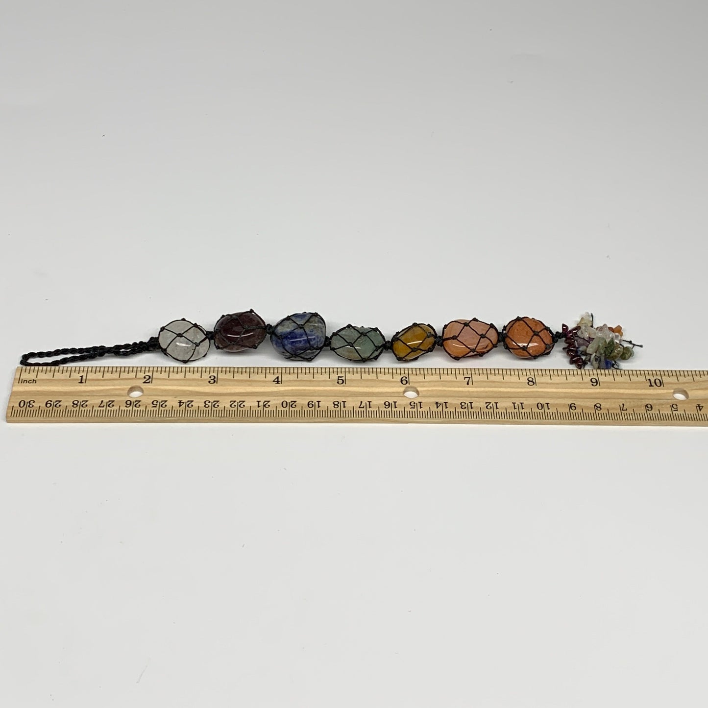 30pcs, 7 Chakra Stones Car Tassel Ornament, Wall Hanging, Tumbled