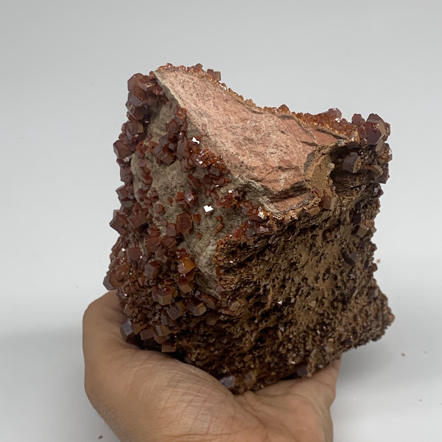2.35 lbs, 5.8"x4.1"x2.1", Vanadinite Crystals Cluster Mineral Specimens, B33998