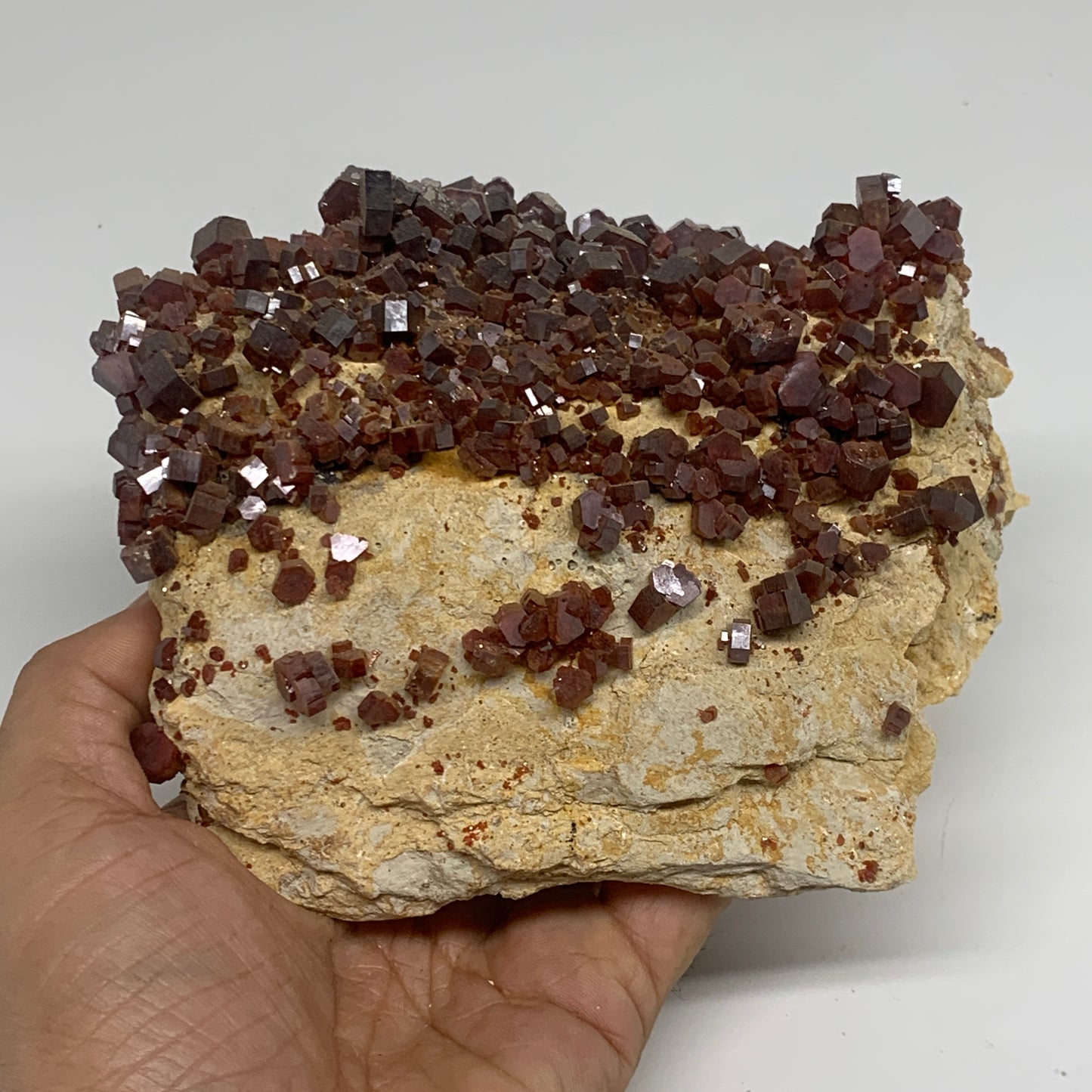 3 lbs, 5.7"x5"x2.8", Vanadinite Crystals Cluster Mineral Specimens, B34000