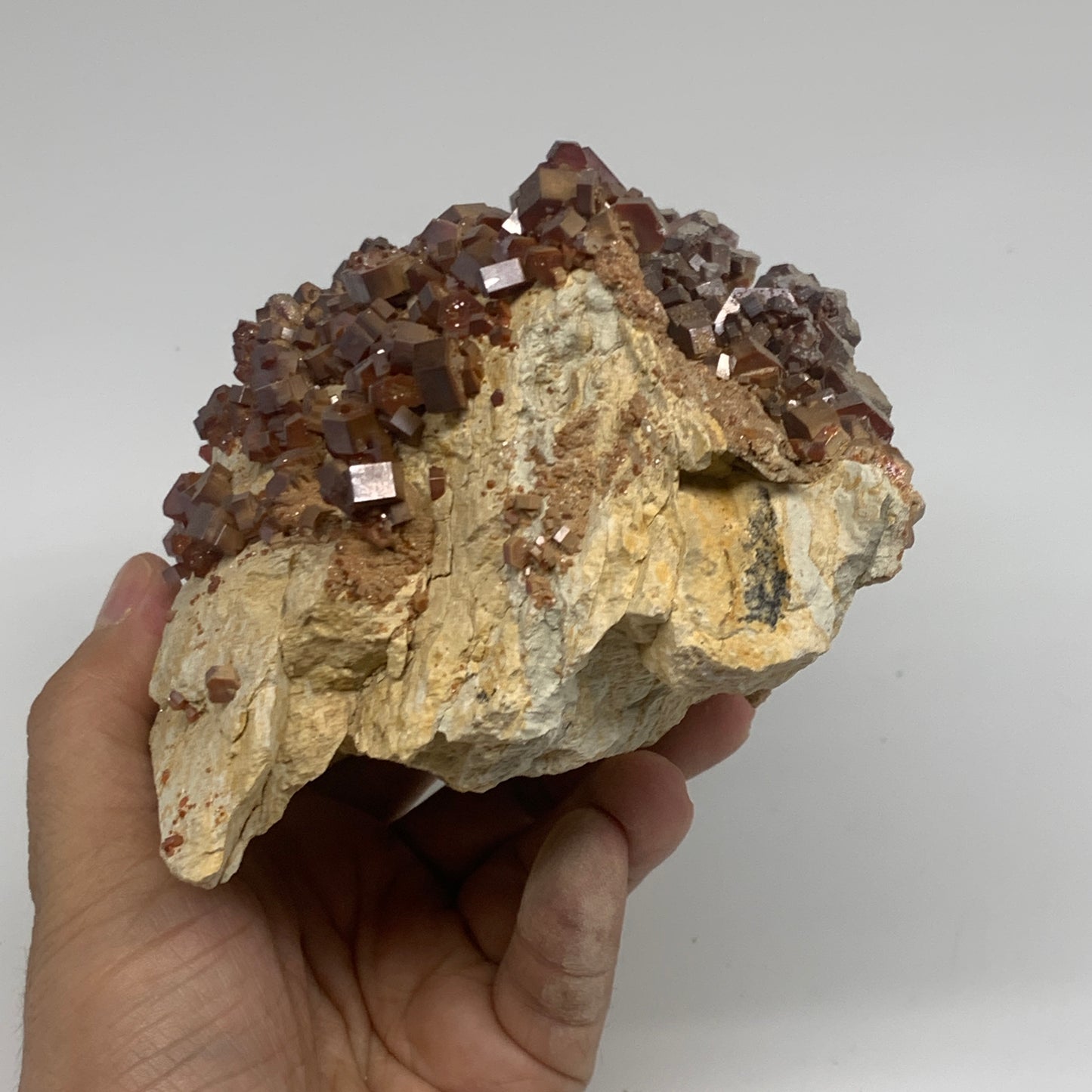 3 lbs, 5.7"x5"x2.8", Vanadinite Crystals Cluster Mineral Specimens, B34000
