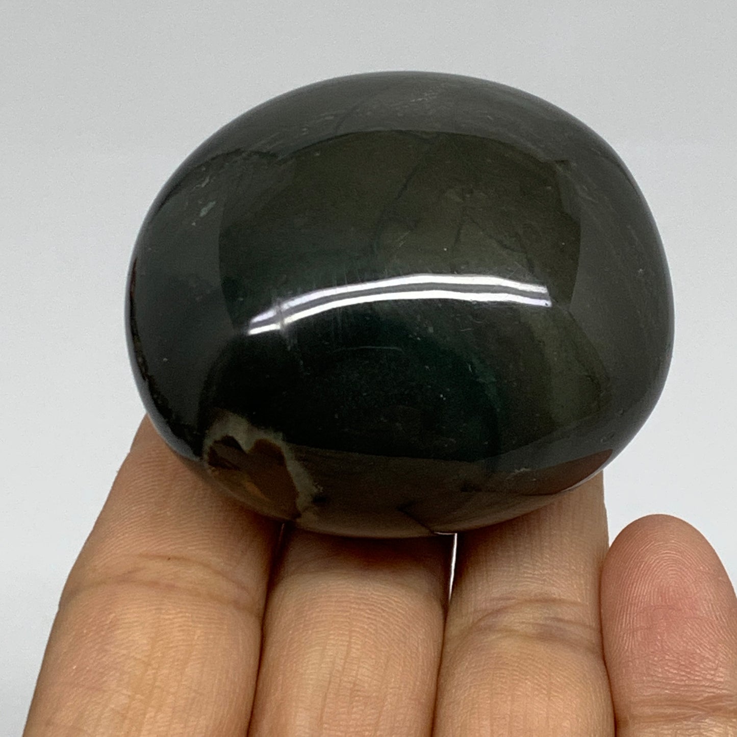 124.2g, 2.1"x1.9"x1.4", Polychrome Jasper Palm-Stone Crystal, B37028