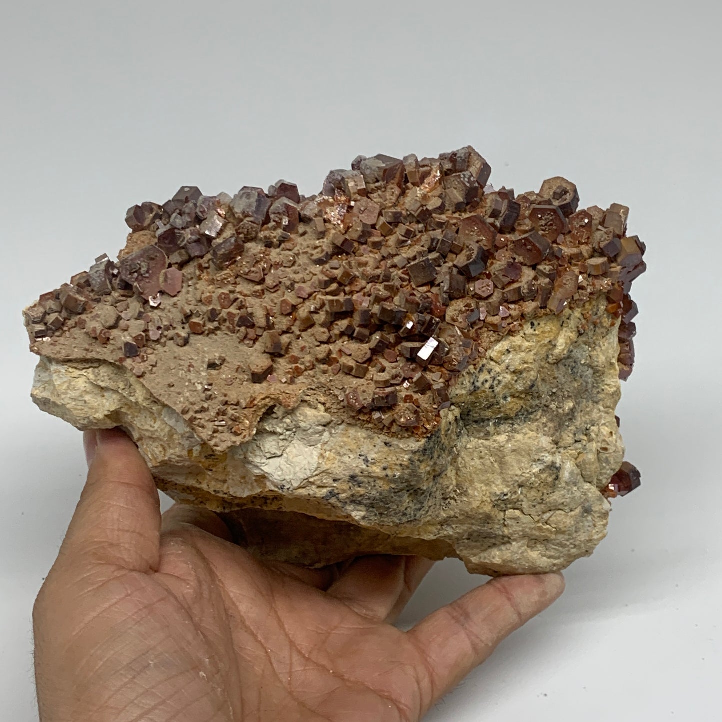 3 lbs, 5.7"x5"x2.8", Vanadinite Crystals Cluster Mineral Specimens, B34000