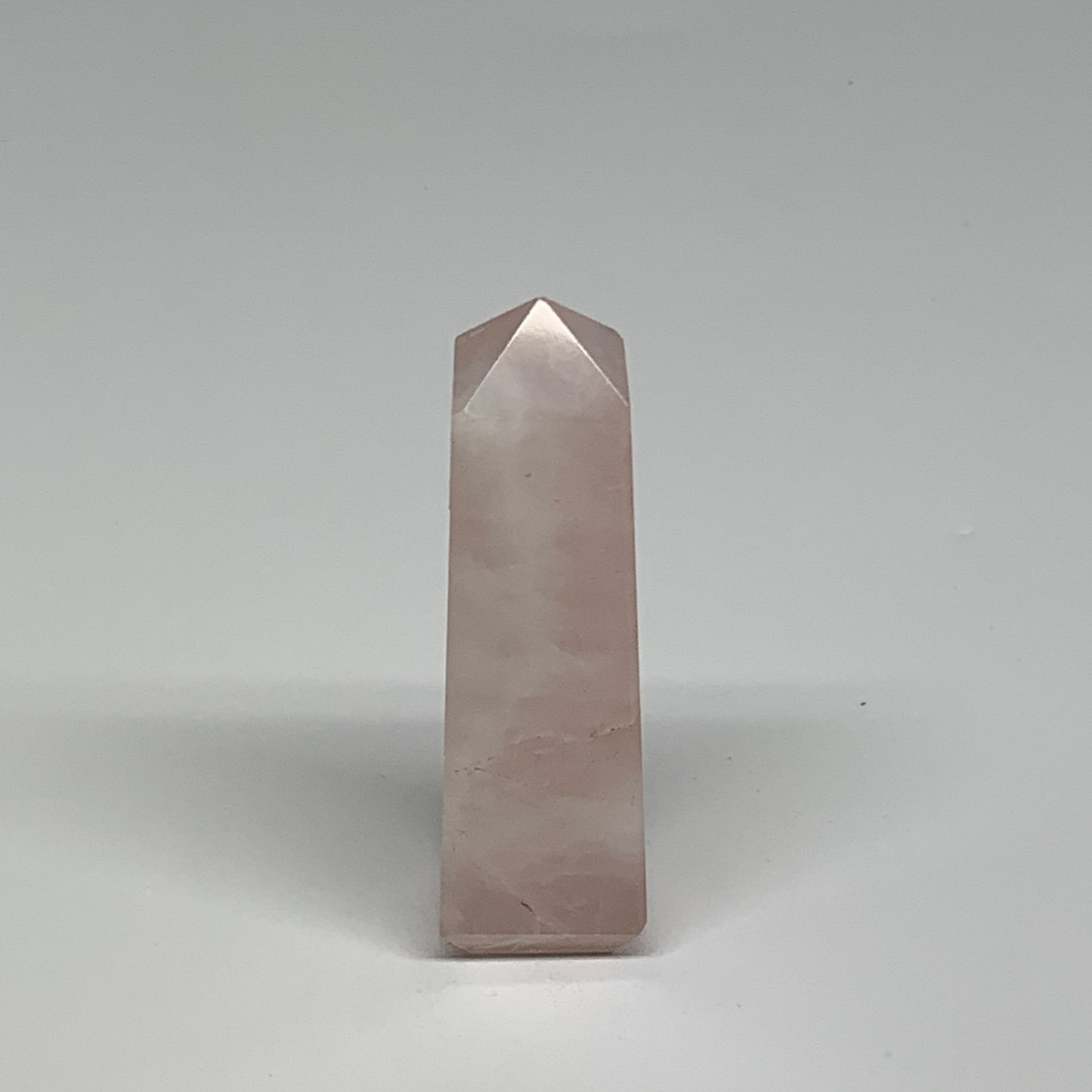 71.9g,3"x0.8"x0.8" Rose Quartz Tower Obelisk Point Crystal @Brazil, B31403