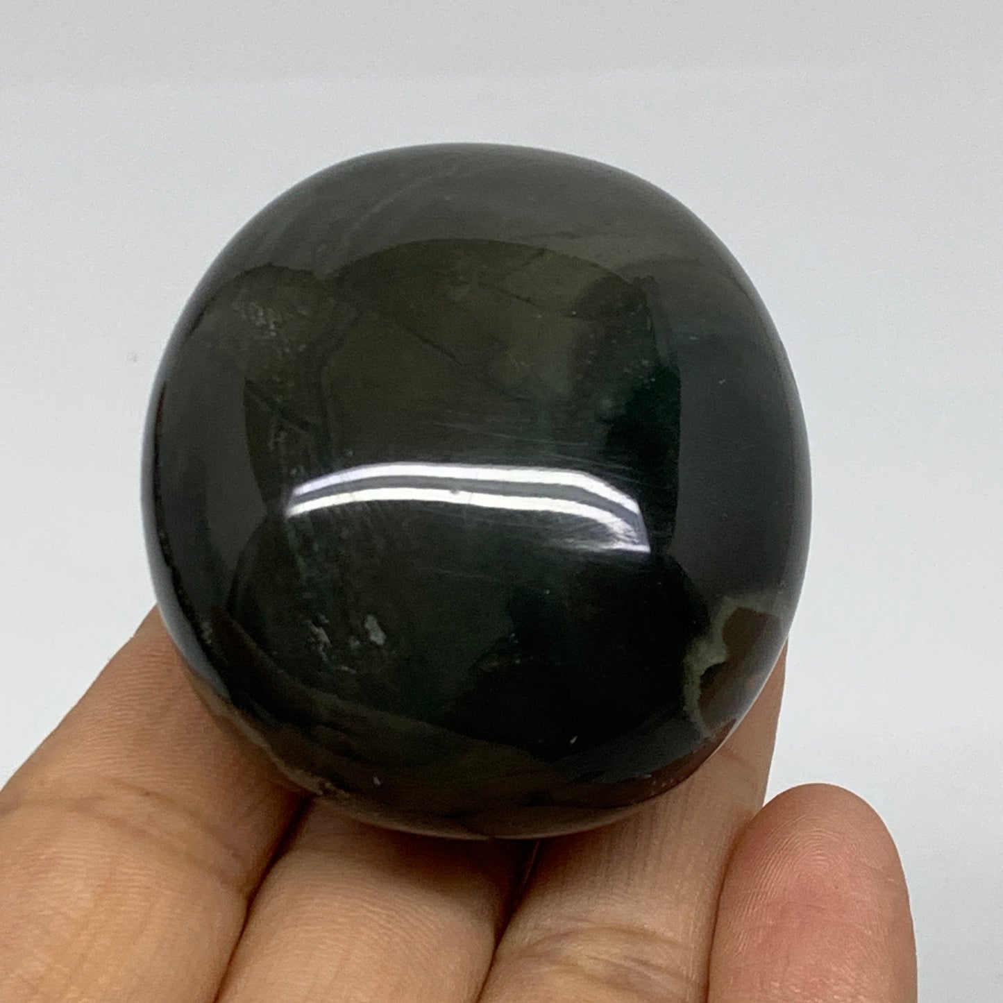 124.2g, 2.1"x1.9"x1.4", Polychrome Jasper Palm-Stone Crystal, B37028