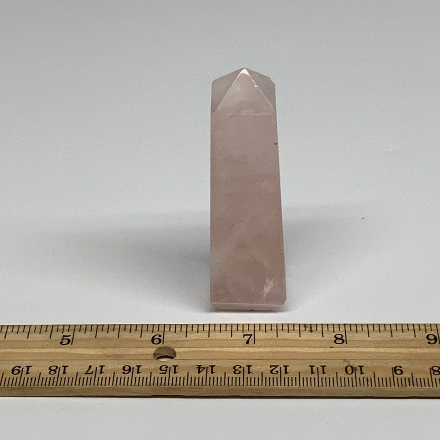 71.9g,3"x0.8"x0.8" Rose Quartz Tower Obelisk Point Crystal @Brazil, B31403