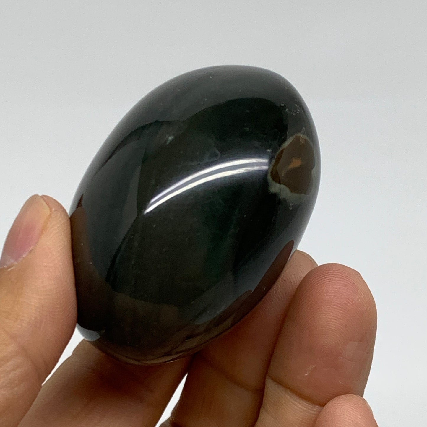 124.2g, 2.1"x1.9"x1.4", Polychrome Jasper Palm-Stone Crystal, B37028