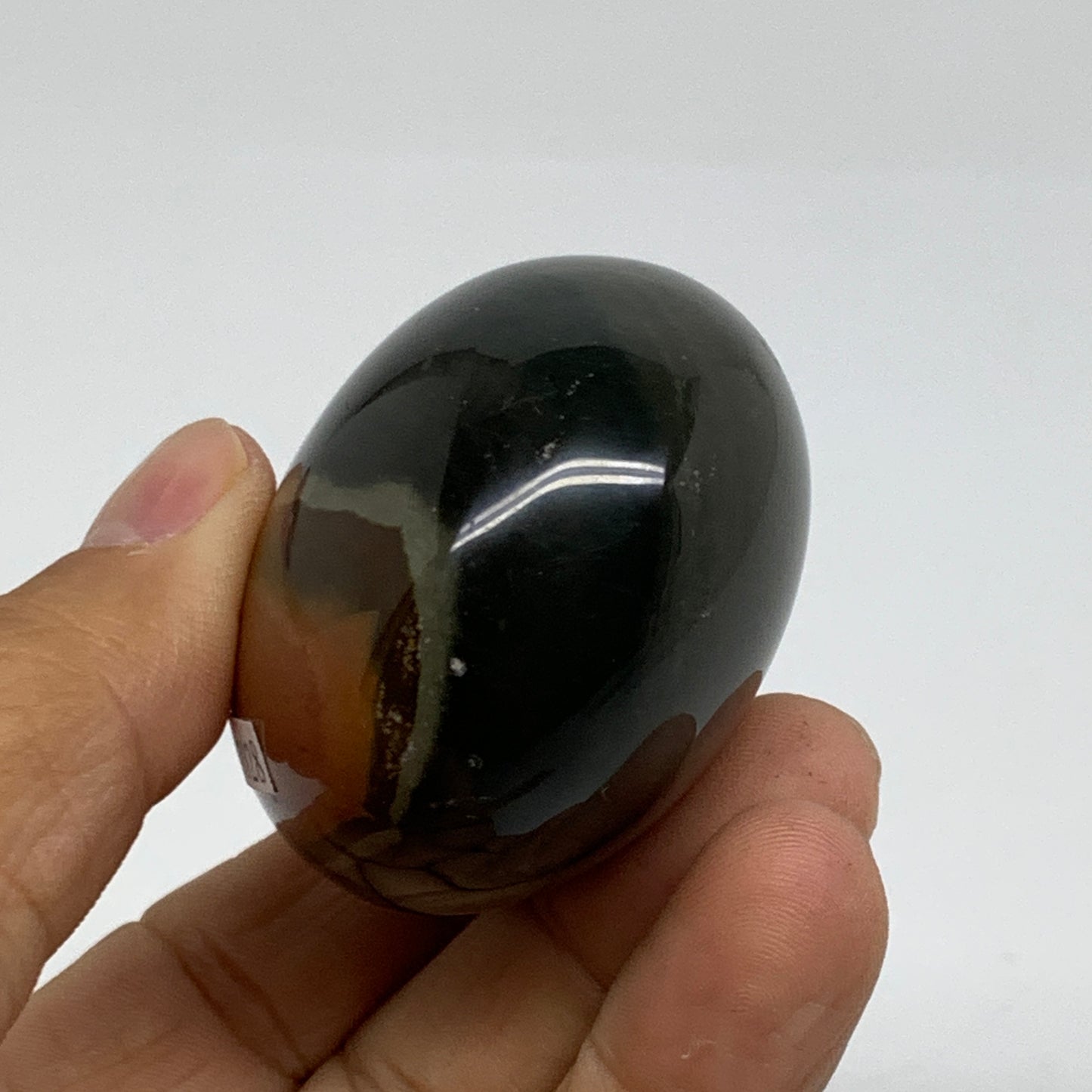 124.2g, 2.1"x1.9"x1.4", Polychrome Jasper Palm-Stone Crystal, B37028