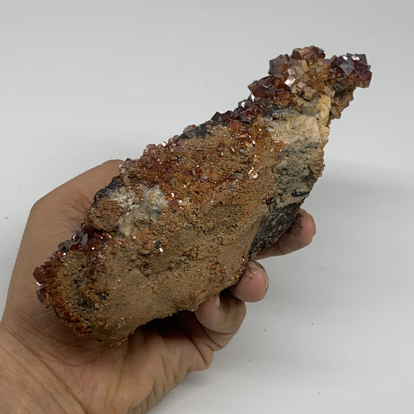 2.83 lbs, 6.5"x3.8"x2.1", Vanadinite Crystals Cluster Mineral Specimens, B34001