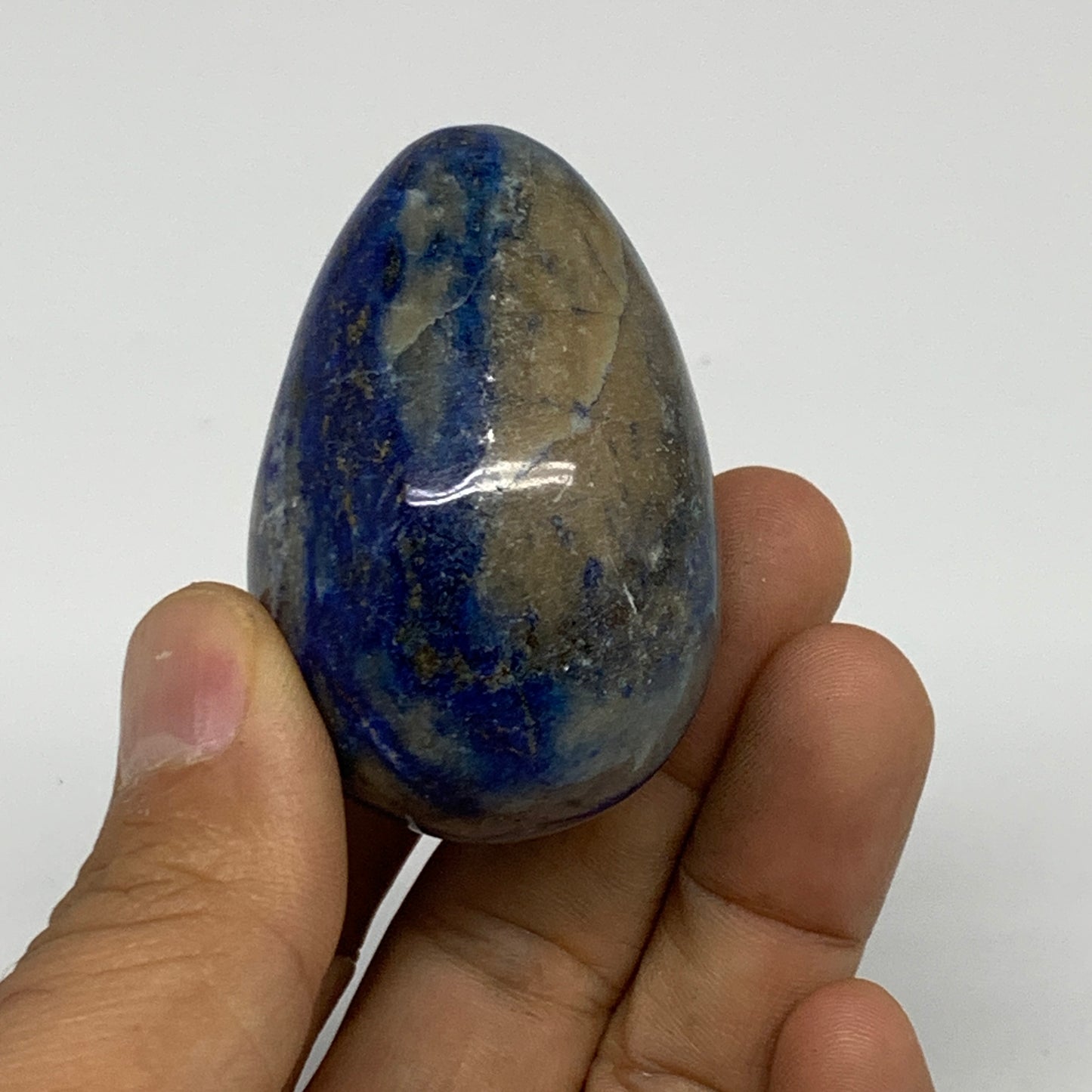 91.1g, 2.1"x1.4", Natural Lapis Lazuli Egg Polished @Afghanistan, B33378