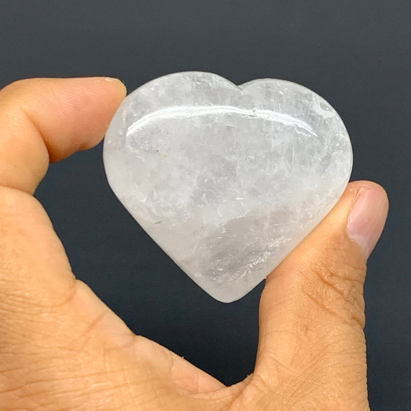 60g, 1.7"x1.9"x0.8", Natural Untreated Small Quartz Crystal Heart Reiki, B28320