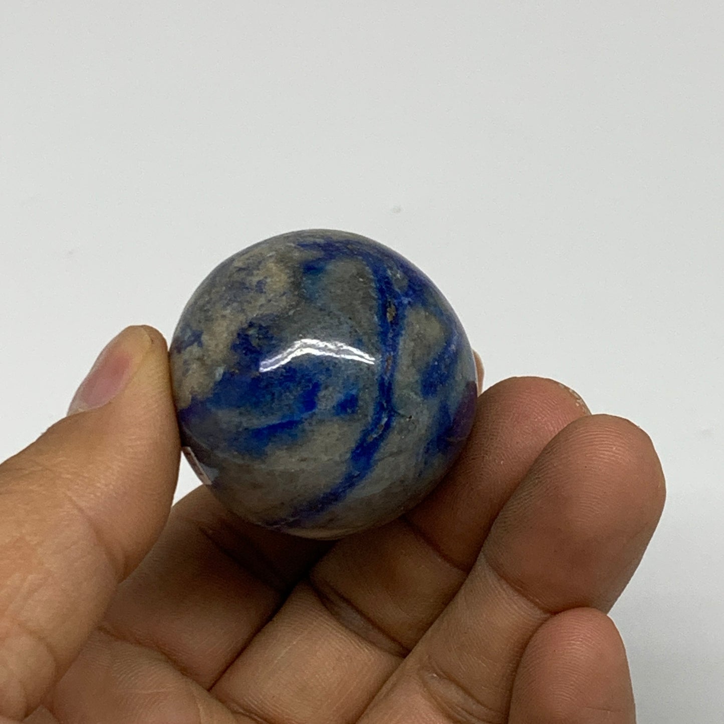 91.1g, 2.1"x1.4", Natural Lapis Lazuli Egg Polished @Afghanistan, B33378