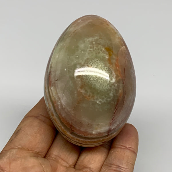 239.9g, 2.7"x2" Natural Green Onyx Egg Gemstone Mineral, from Pakistan, B32043