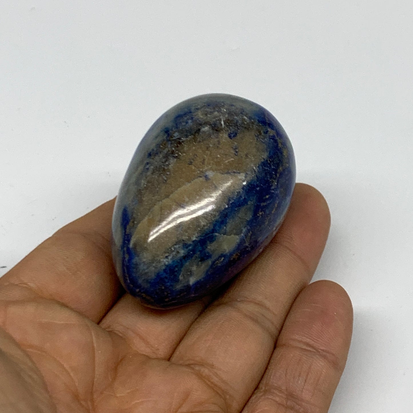 91.1g, 2.1"x1.4", Natural Lapis Lazuli Egg Polished @Afghanistan, B33378