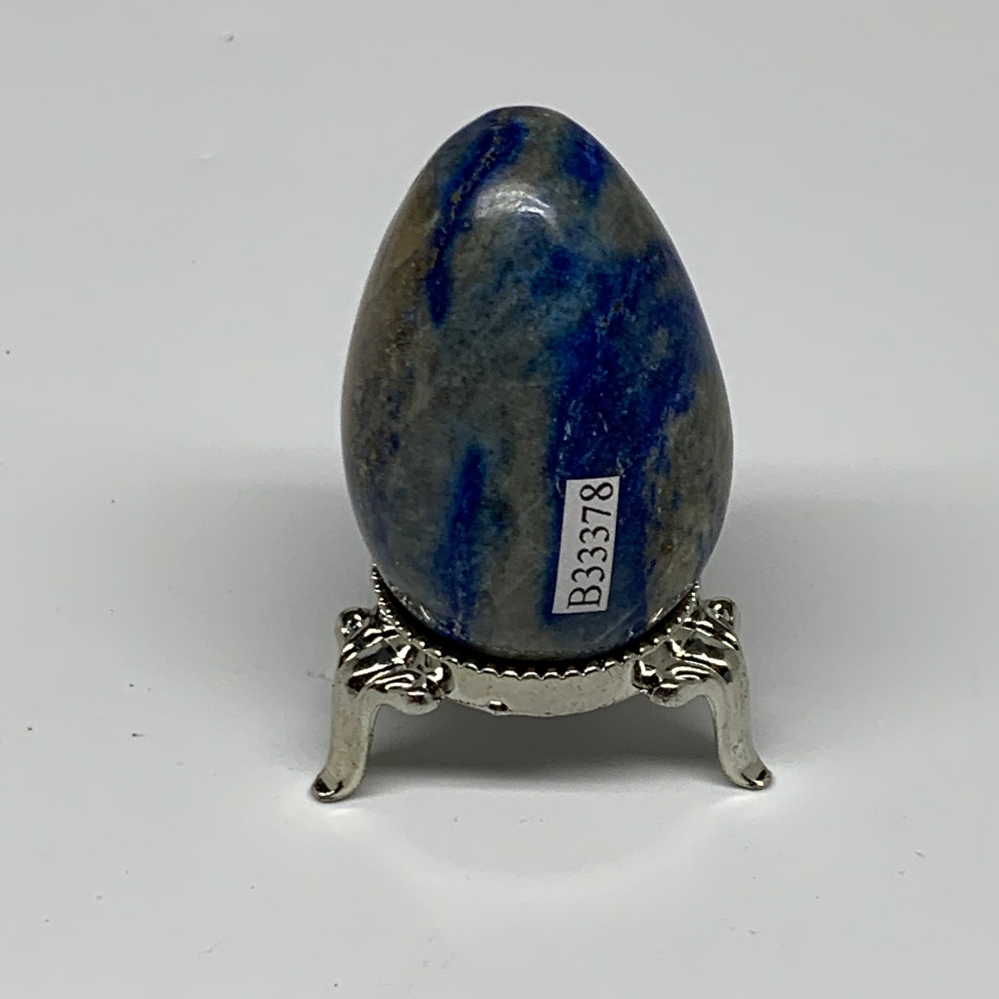 91.1g, 2.1"x1.4", Natural Lapis Lazuli Egg Polished @Afghanistan, B33378