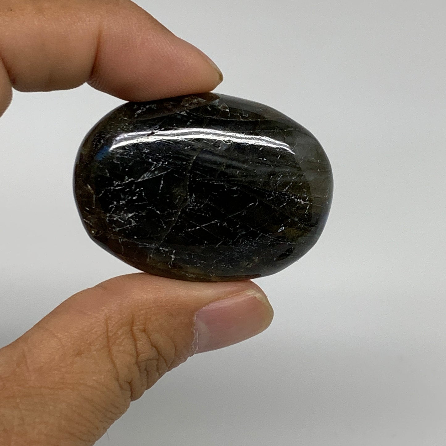 193.5g, 1.7"-1.8", 5pcs, Labradorite Palm-stone Polished Gemstone, B35549