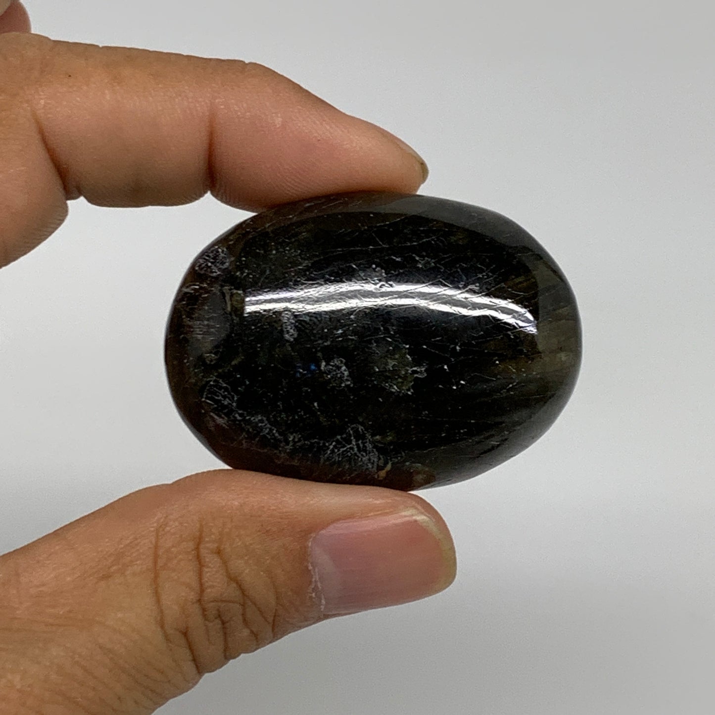 193.5g, 1.7"-1.8", 5pcs, Labradorite Palm-stone Polished Gemstone, B35549