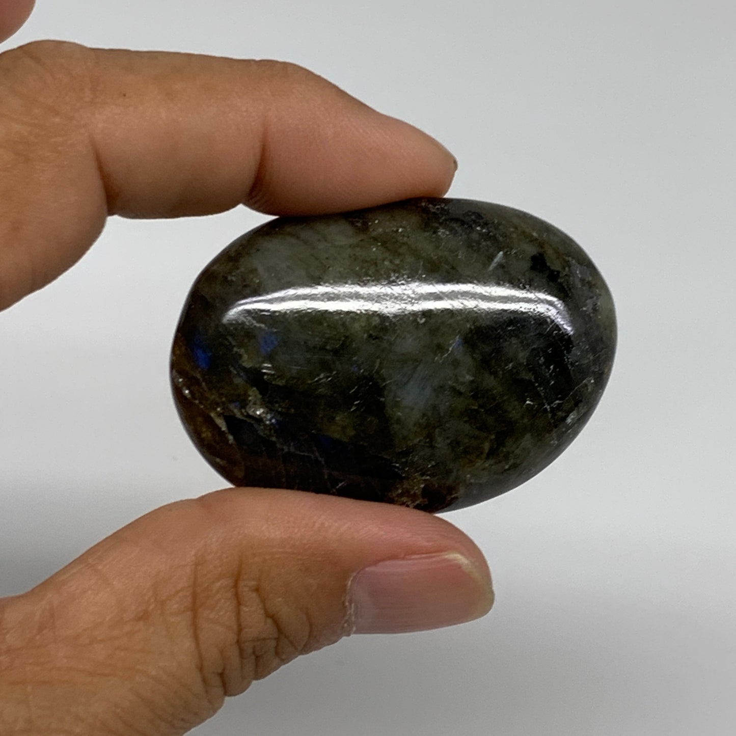 193.5g, 1.7"-1.8", 5pcs, Labradorite Palm-stone Polished Gemstone, B35549