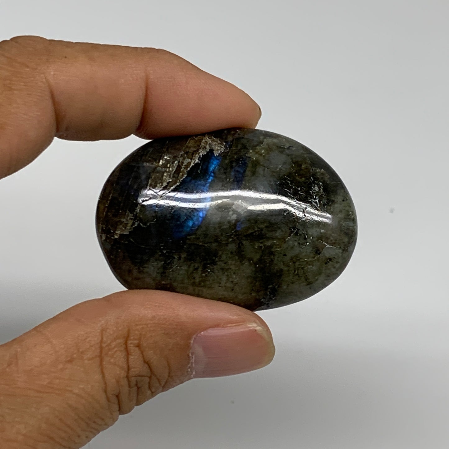 193.5g, 1.7"-1.8", 5pcs, Labradorite Palm-stone Polished Gemstone, B35549