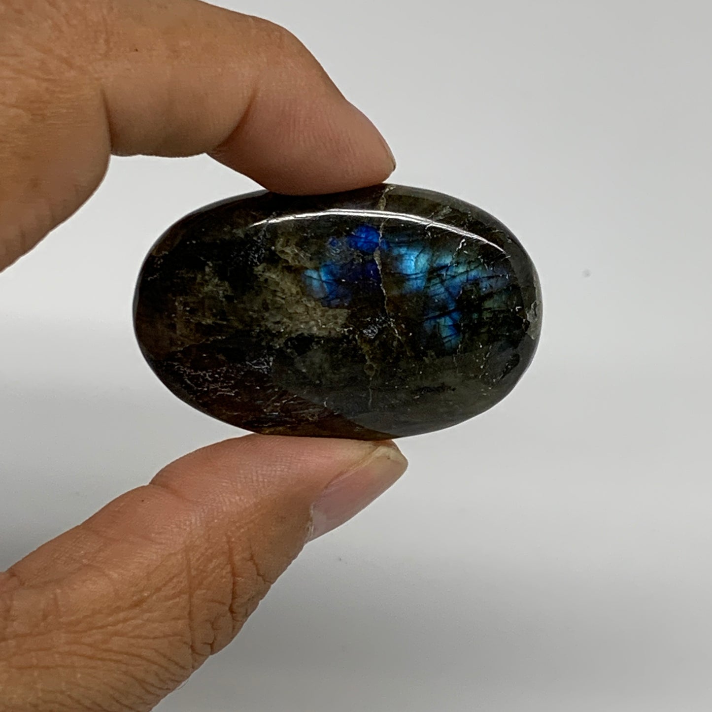 193.5g, 1.7"-1.8", 5pcs, Labradorite Palm-stone Polished Gemstone, B35549