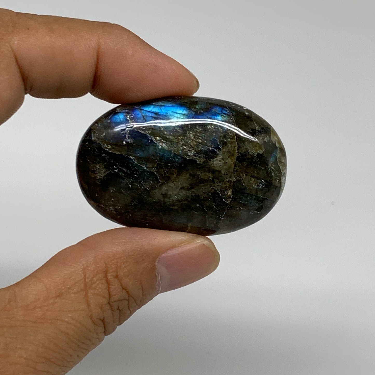 193.5g, 1.7"-1.8", 5pcs, Labradorite Palm-stone Polished Gemstone, B35549