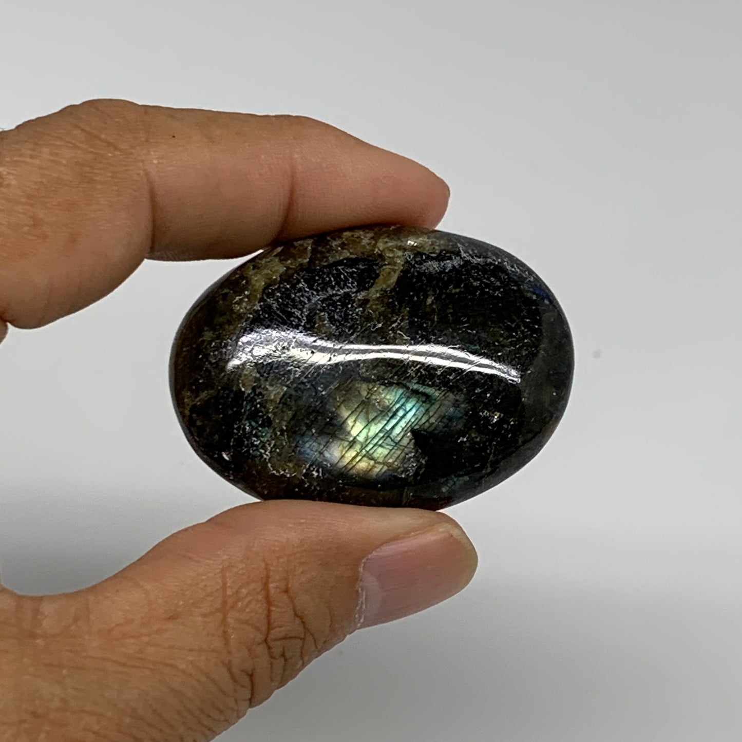 193.5g, 1.7"-1.8", 5pcs, Labradorite Palm-stone Polished Gemstone, B35549